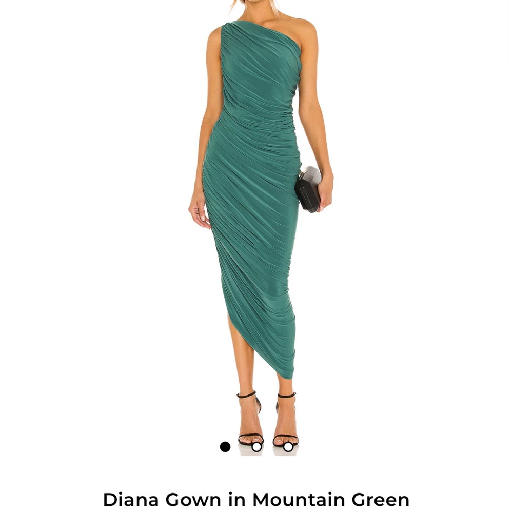 Norma Kamali Diana One Shoulder Dress in Green